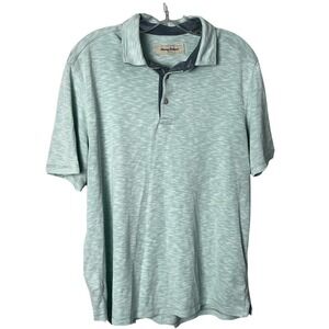 Tommy Bahama Mens Sz Medium Light Blue Paradise Cove Short Sleeve Polo Shirt